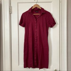 Lafayette 148 linen button down shirt dress